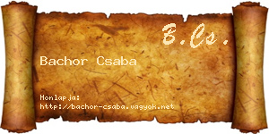 Bachor Csaba névjegykártya